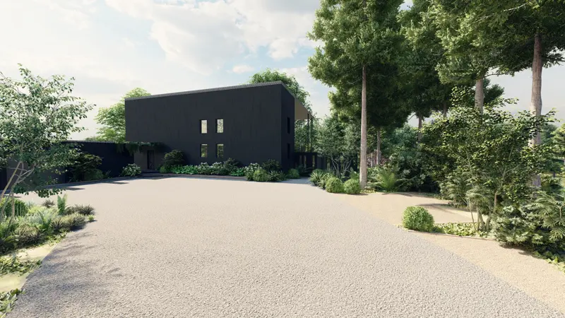 AGENCE_LACOSTE_2025_LA_BREDE_PAYSAGISTE_TERRASSE_JARDIN_MASSIF_DALLE_RUISSEAU_PISCINE_ALLEE_BARDAGE_ESQUISSE