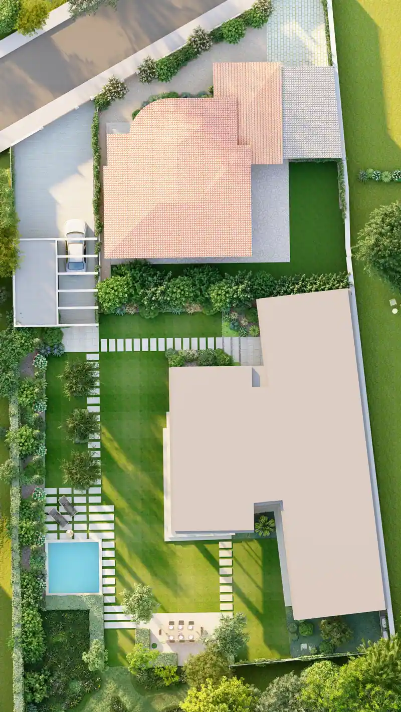 Agence Lacoste, paysagiste DPLG concepteur à Bordeaux, esquisse jardin moderne design terrasse